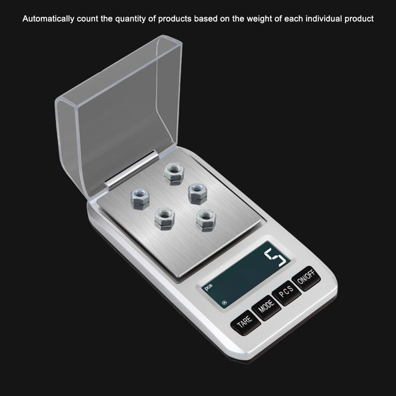 500g / 0.01g 6 Units Pocket Jewelry Scale Stainless Steel Mini Electronic Scale