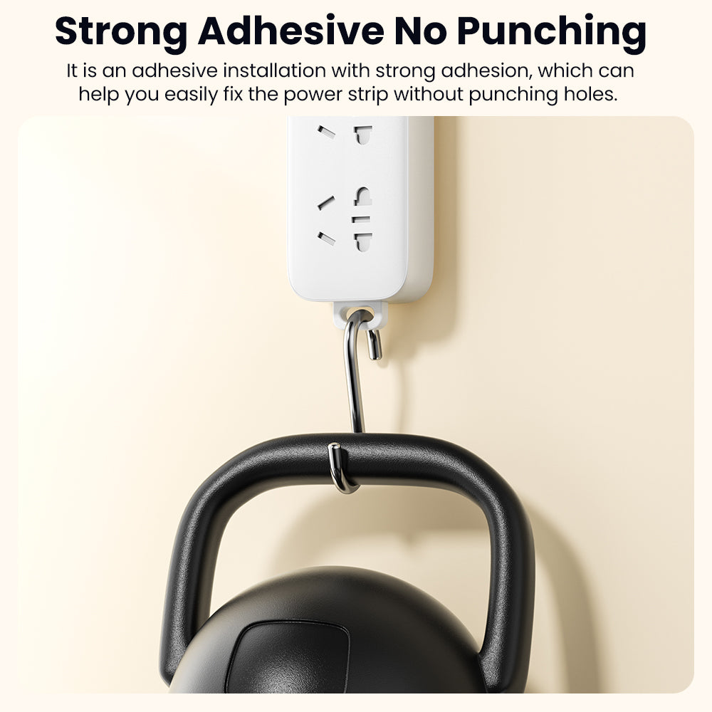 TOOCKI TQ-ZJ06 Punch-free Power Strip Holder Hard PC Self Adhesive Wall Mount Socket Fixer