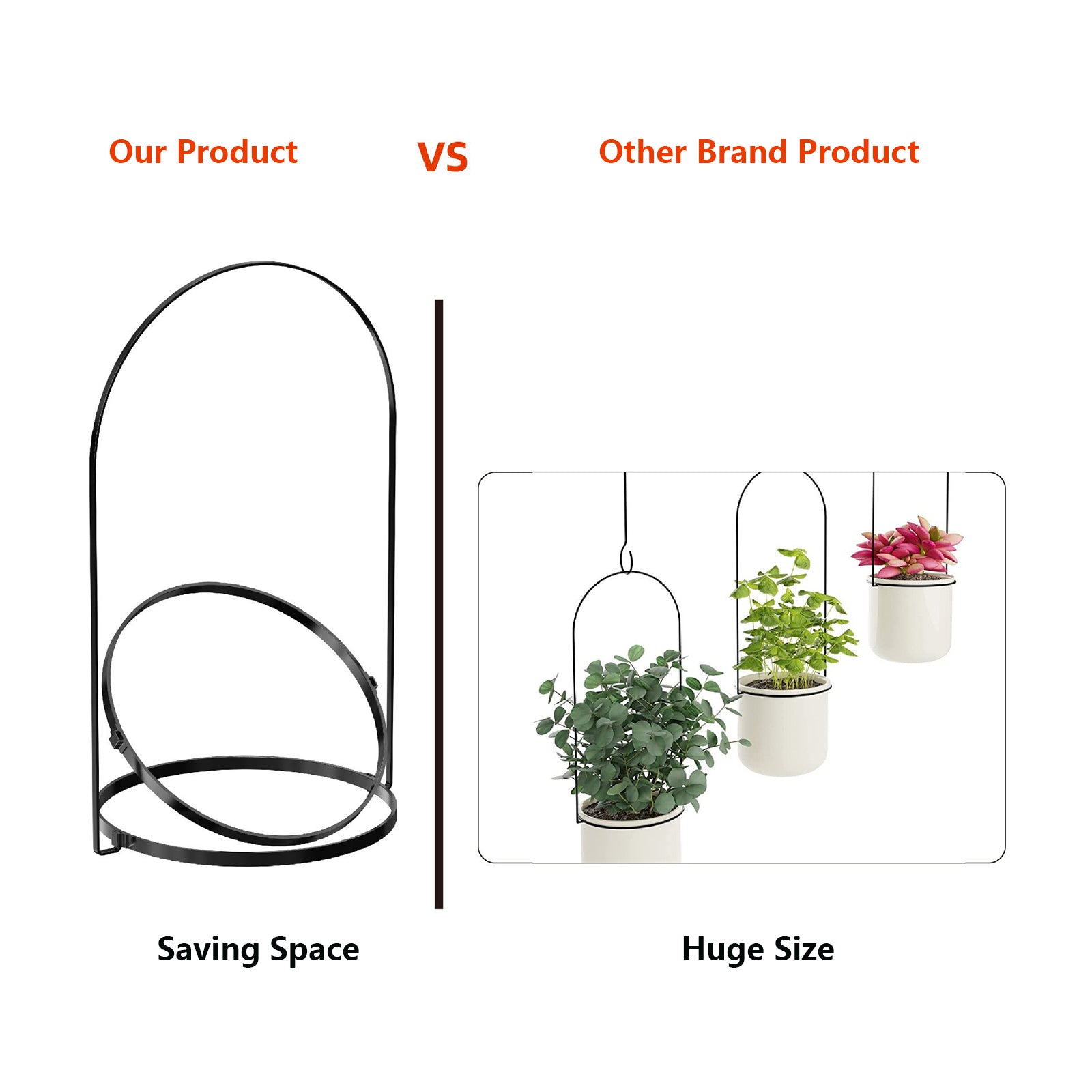 001-ZJY-ST3J ZJY-ST3H Set of 3 Hanging Flower Pot Holder Wall-Mounted Planters Hanger