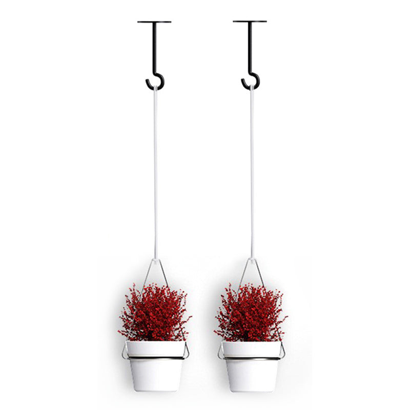 001-ZJ-YXH001 3Set Hanging Flower Pot with Extendable Hanging Rod Garden Basket Wall-Mounted Flowerpot
