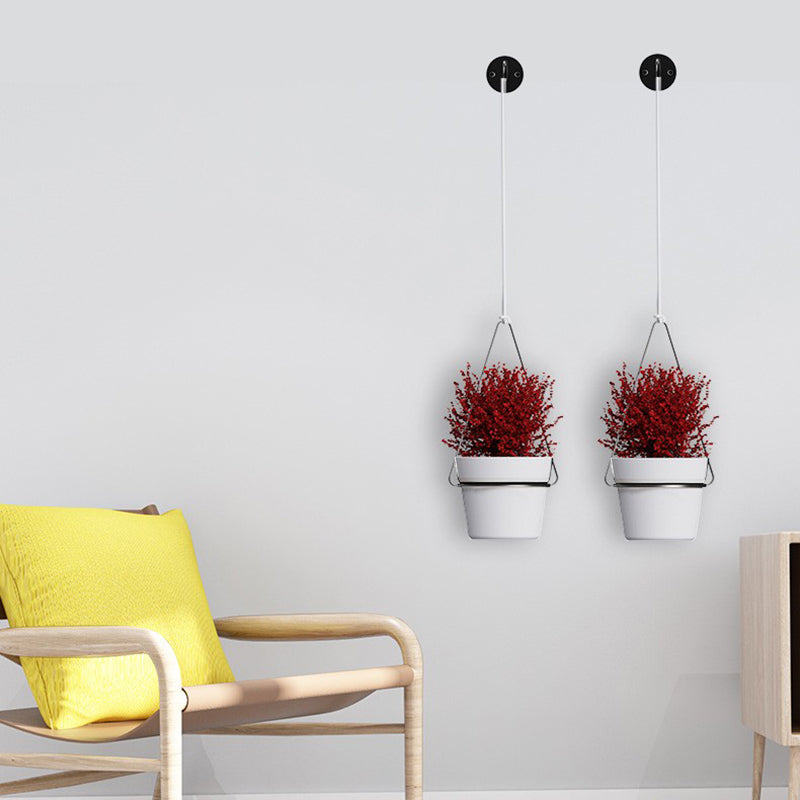 001-ZJ-YXH001 3Set Hanging Flower Pot with Extendable Hanging Rod Garden Basket Wall-Mounted Flowerpot