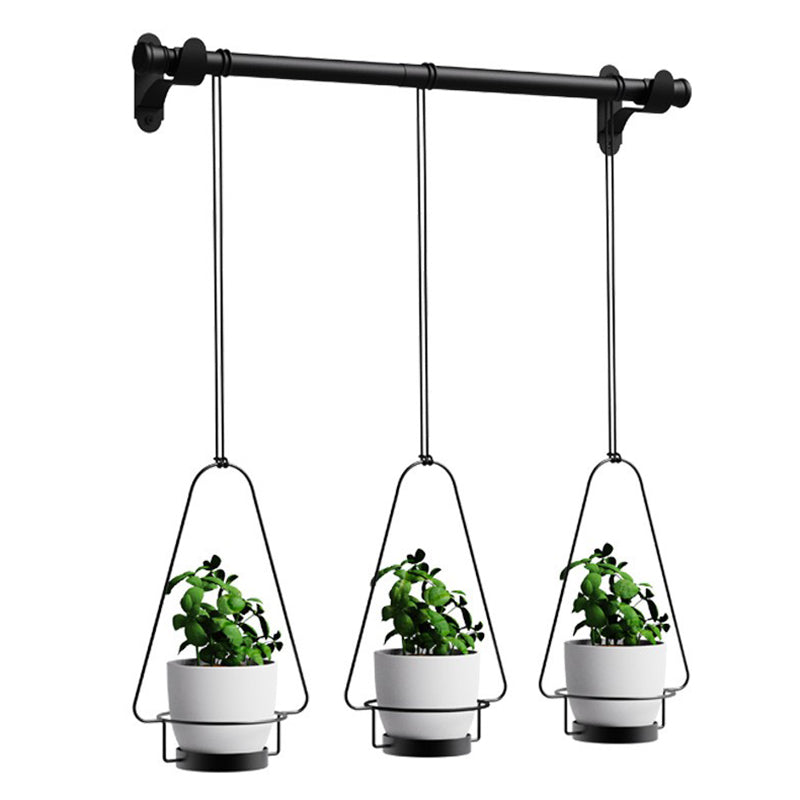 001-ZJY-PT3JB ZJY-PT3HB Detachable Wrought Iron Hanging Flower Pots with Plastic Baskets (Set of 3)