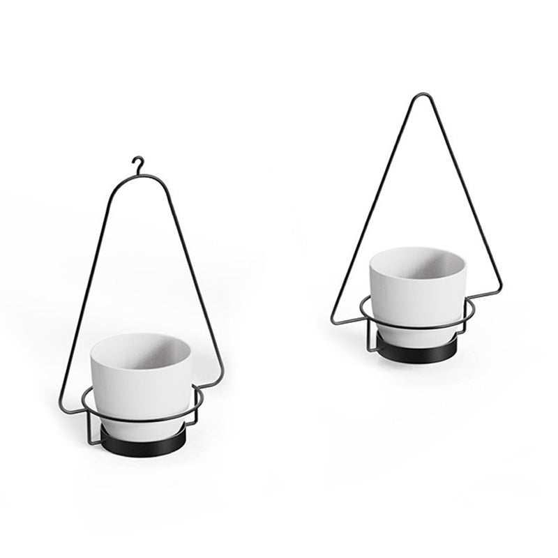 001-ZJY-PT3JB ZJY-PT3HB Detachable Wrought Iron Hanging Flower Pots with Plastic Baskets (Set of 3)
