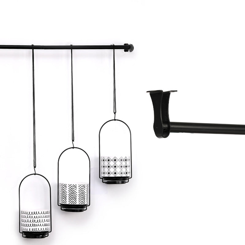 001- ZJ-TC001 3-in-1 Hanging Planter Basket with Ceramics Flower Pot and Telescopic Rod