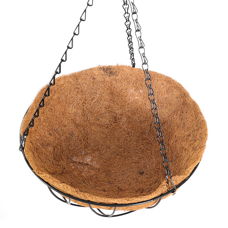 001-YZ01 14-inch Flower Pot Hanging Planter Basket with Coir Liner (Semi-circular Umbrella Shape)