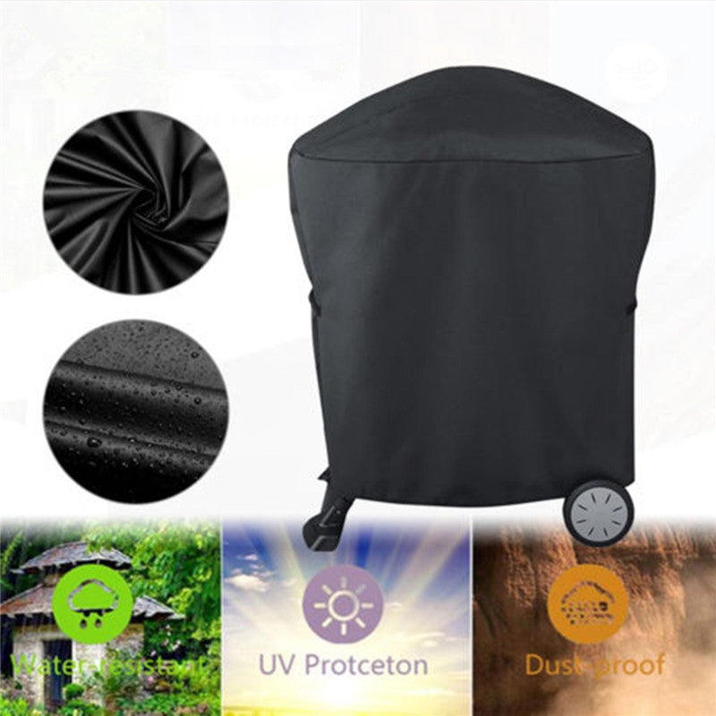For Weber Q1000 Q2000 210D Oxford Cloth Barbecue Grill Cover Waterproof Dustproof BBQ Grill Cover, 54x76x69cm