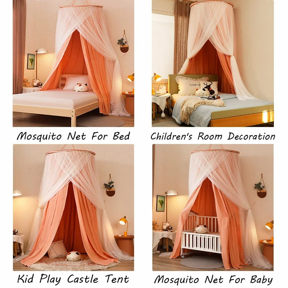 003 Polyester Bed Canopy Blackout Dome Bed Netting Canopy Dustproof Mosquito Net Bed for 1.8-2m Bed