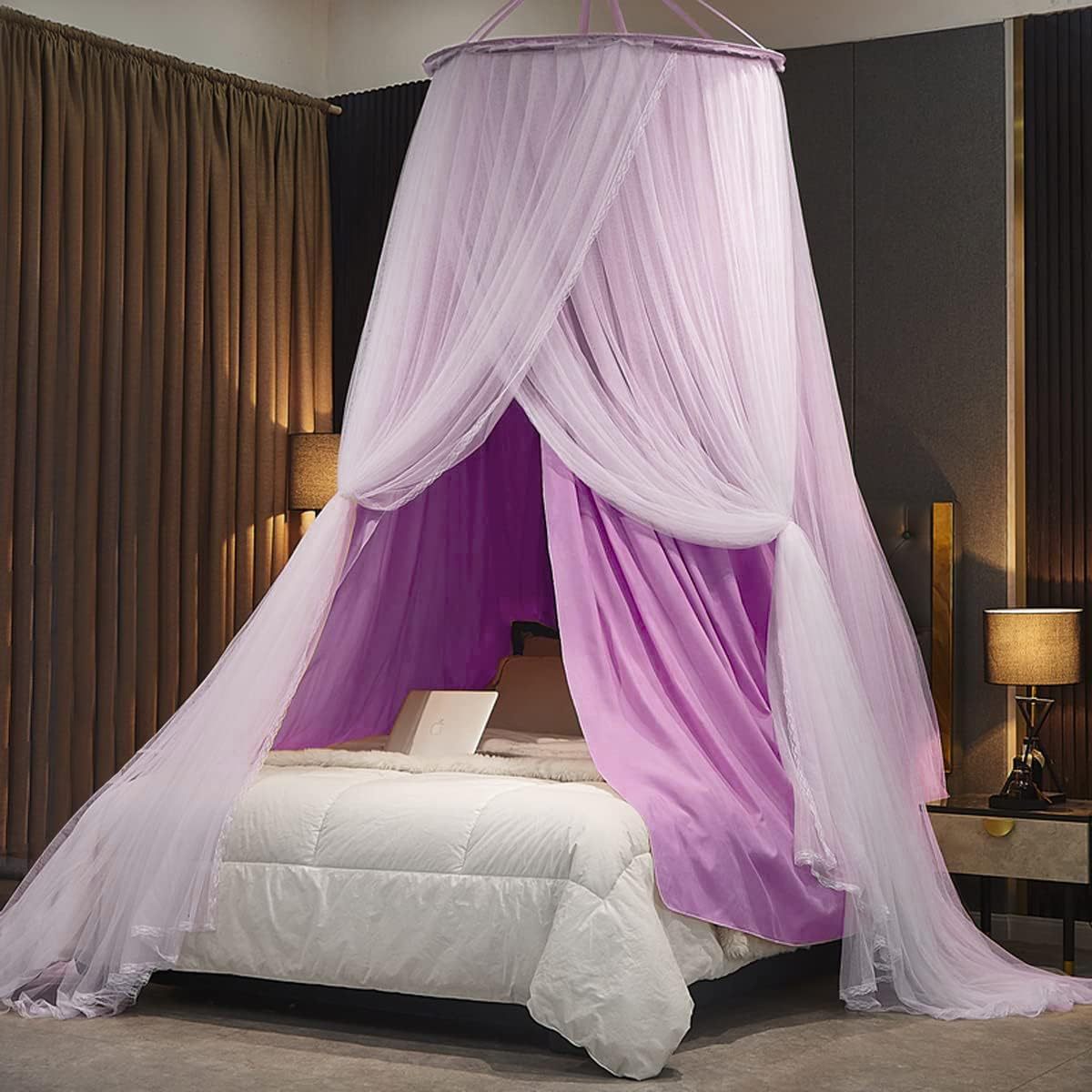 003 Polyester Bed Canopy Blackout Dome Bed Netting Canopy Dustproof Mosquito Net Bed for 1.8-2m Bed