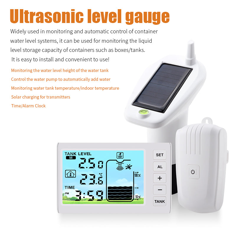 TS-FT001 Ultrasonic Liquid Level Meter Water Tank Level Temperature Meter Indoor Temperature Detector