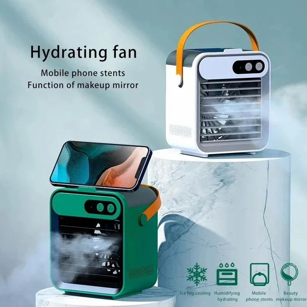 F8 Rechargeable Camping Home Desk Hanging Fan Charging Function Cooler with Light