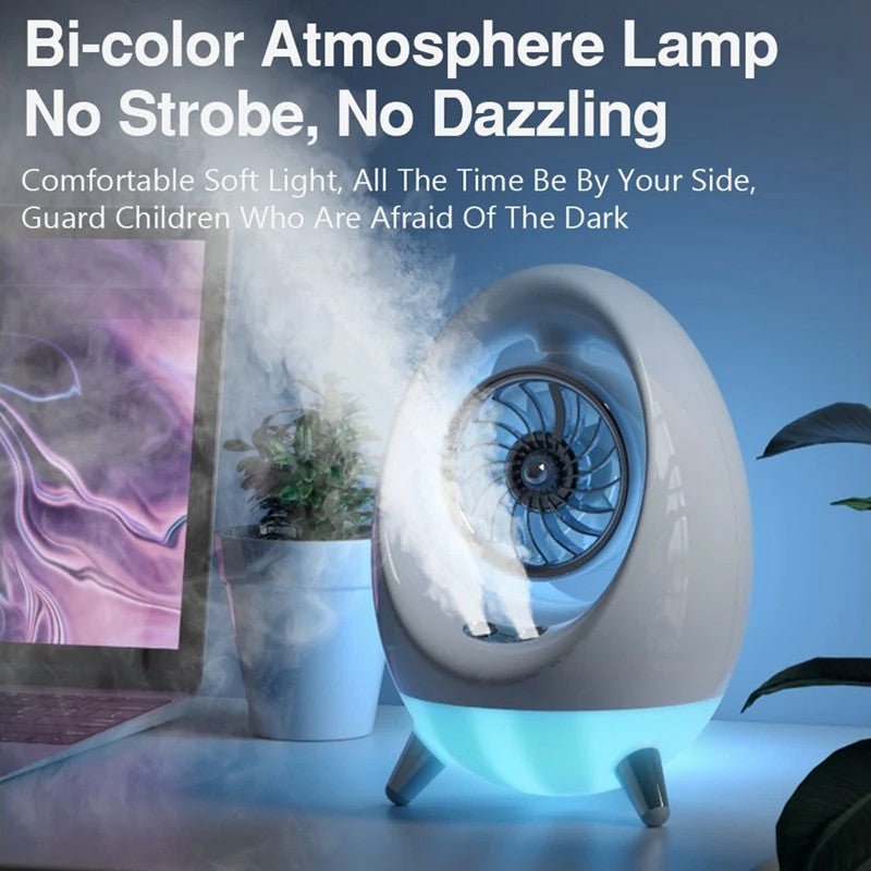 Summer Home Mini Water Cooling Fan Desktop USB Rechargeable Dual Outlet Mist Diffuser Air Cooler