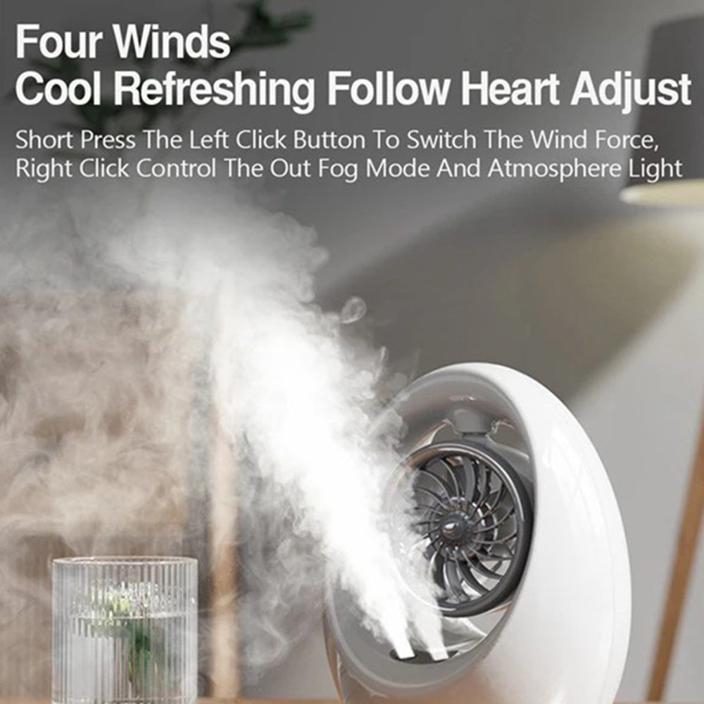 Summer Home Mini Water Cooling Fan Desktop USB Rechargeable Dual Outlet Mist Diffuser Air Cooler