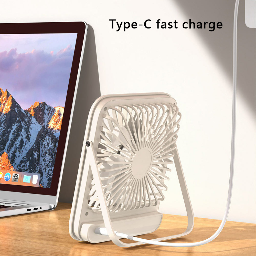W30 Battery-Powered Digital Display Cooling Fan Portable Quiet Mini Desktop Fan