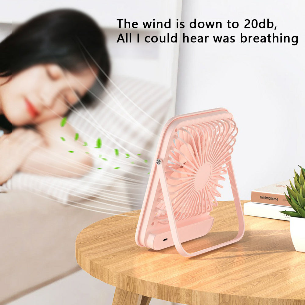W30 Battery-Powered Digital Display Cooling Fan Portable Quiet Mini Desktop Fan