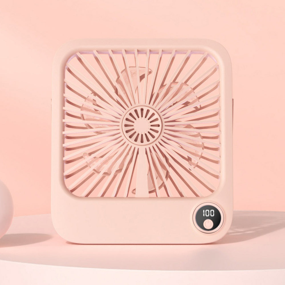 W30 Battery-Powered Digital Display Cooling Fan Portable Quiet Mini Desktop Fan