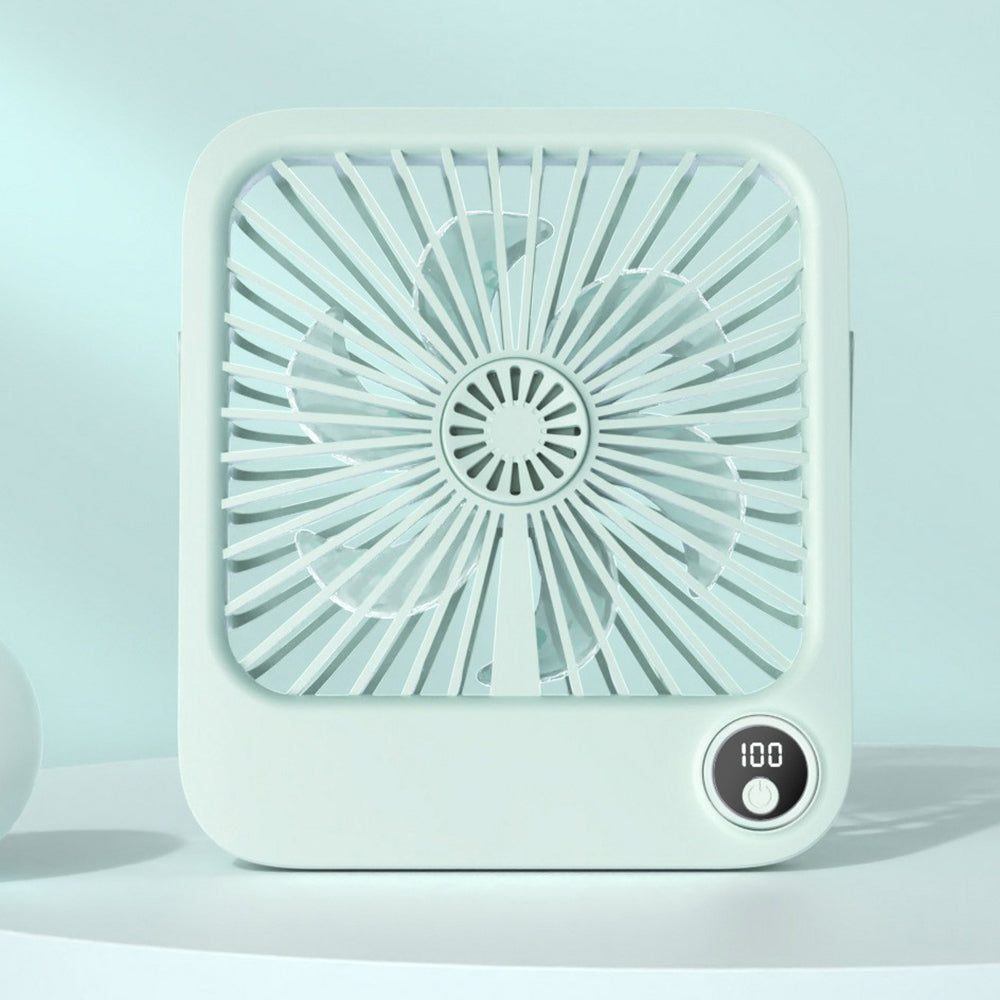 W30 Battery-Powered Digital Display Cooling Fan Portable Quiet Mini Desktop Fan