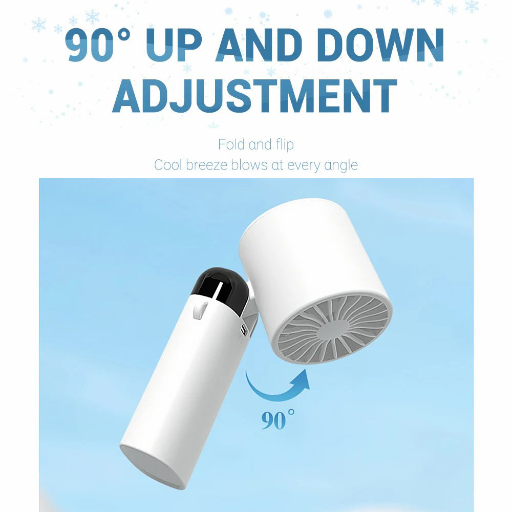 S3 Portable Rechargeable Handheld Cooling Fan 1200mAh 3 Speed Low Noise Desk Fan with Hanging Hole