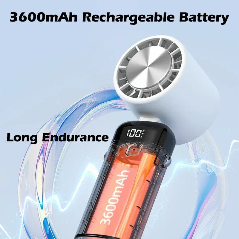 S3 Portable Rechargeable Handheld Cooling Fan 1200mAh 3 Speed Low Noise Desk Fan with Hanging Hole
