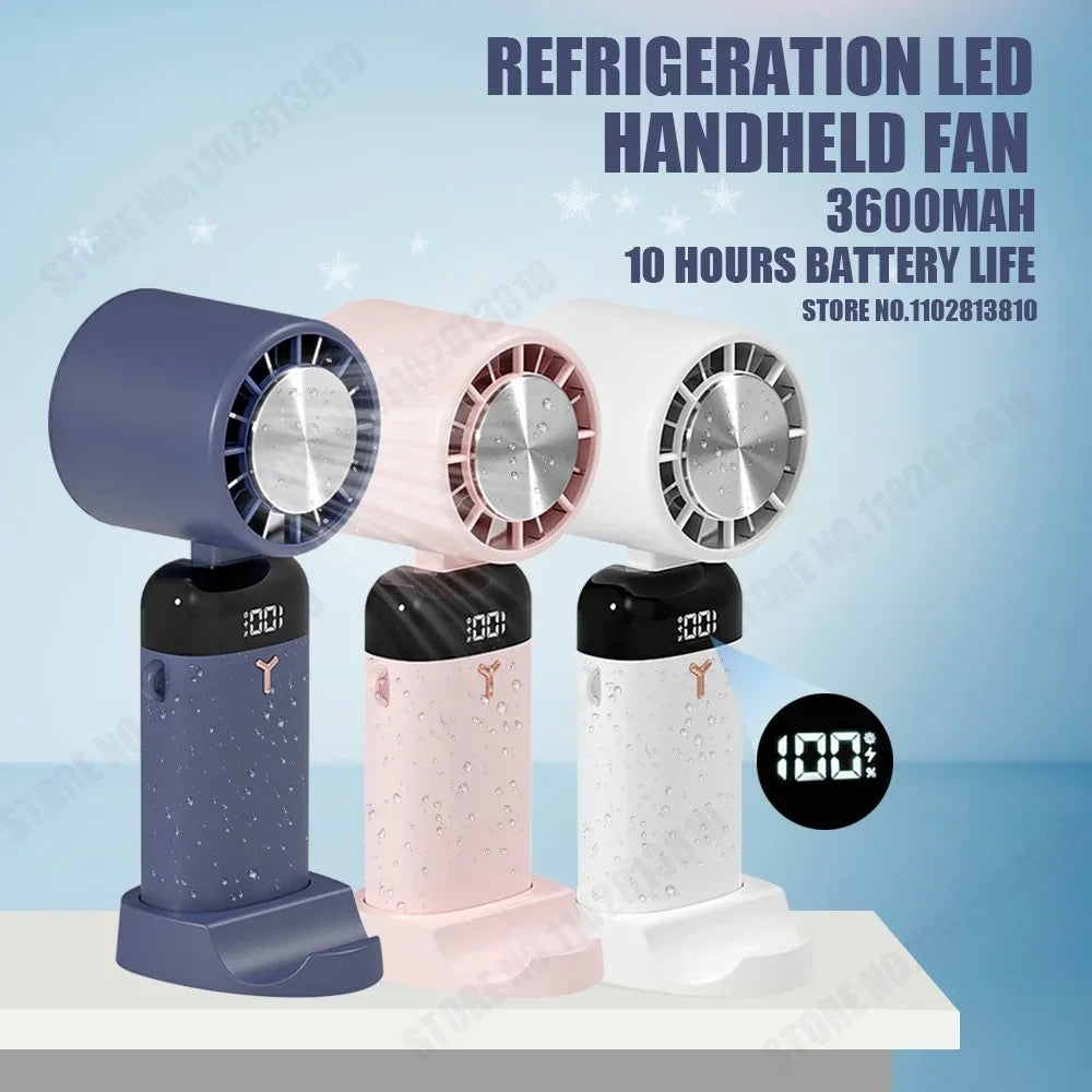 S3 Portable Rechargeable Handheld Cooling Fan 1200mAh 3 Speed Low Noise Desk Fan with Hanging Hole