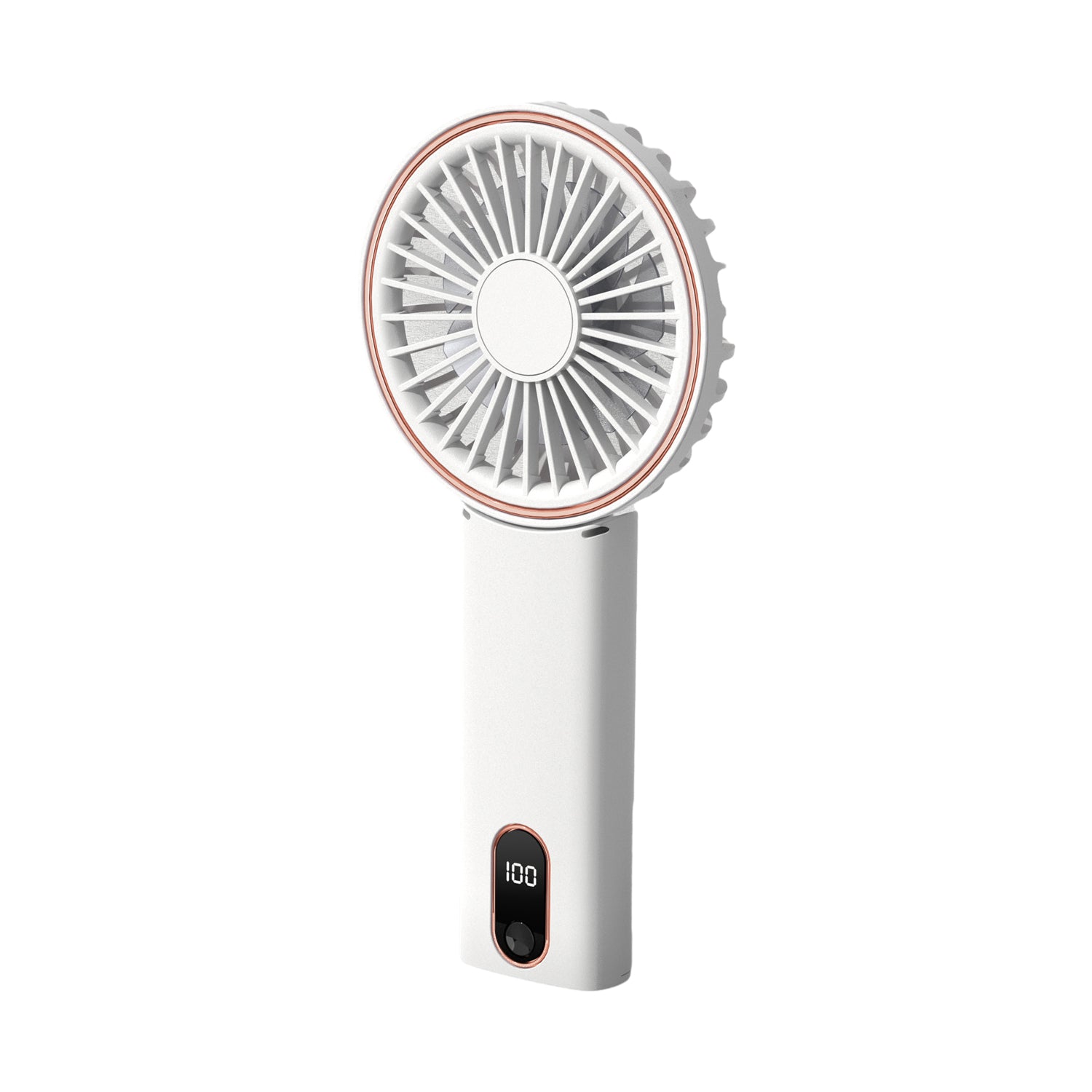 W10 USB Rechargeable 4 Gears Silent Portable Handheld Fan with Digital Display