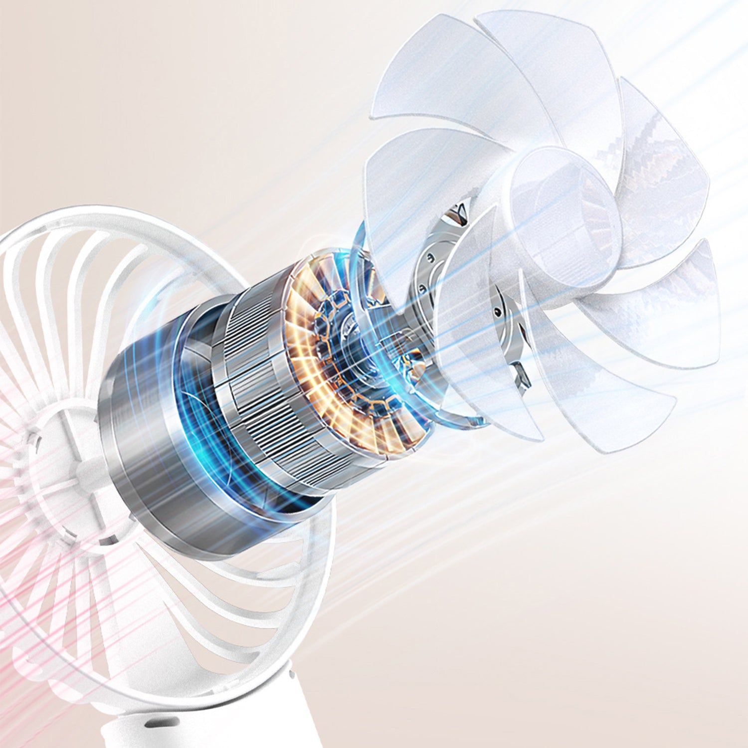 W10 USB Rechargeable 4 Gears Silent Portable Handheld Fan with Digital Display
