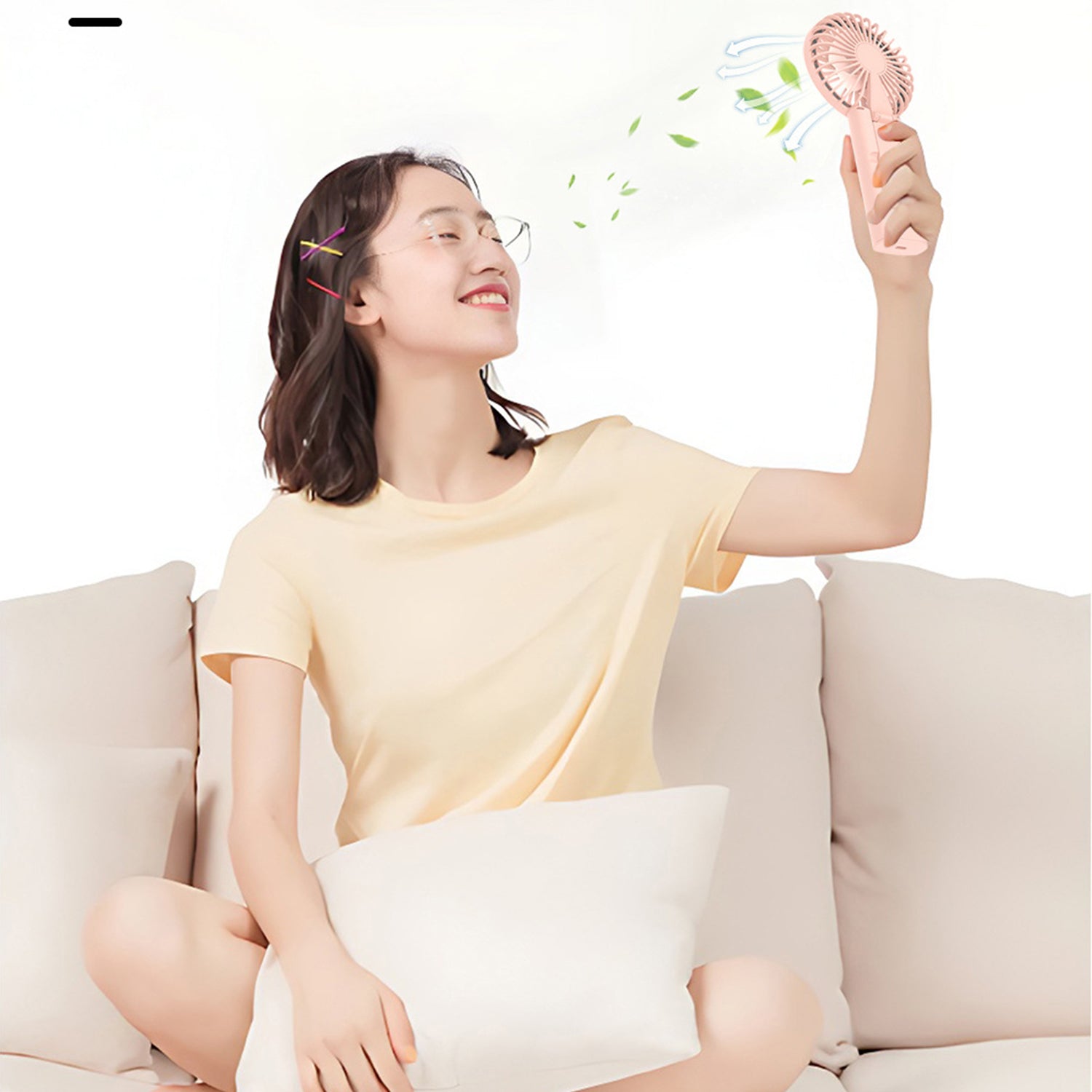 W10 USB Rechargeable 4 Gears Silent Portable Handheld Fan with Digital Display