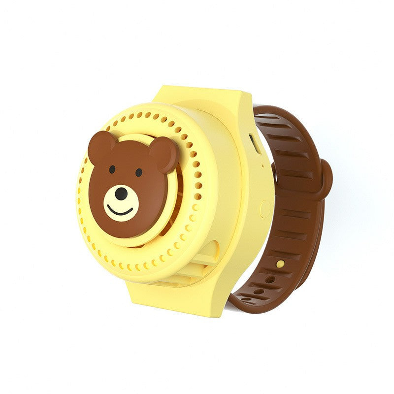 LT-S296 3 Gears Bladeless Children Cartoon Watch Fan Summer Cooling Wrist Fan