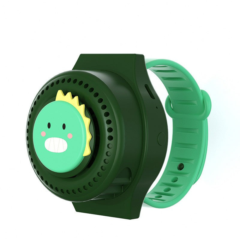 LT-S296 3 Gears Bladeless Children Cartoon Watch Fan Summer Cooling Wrist Fan