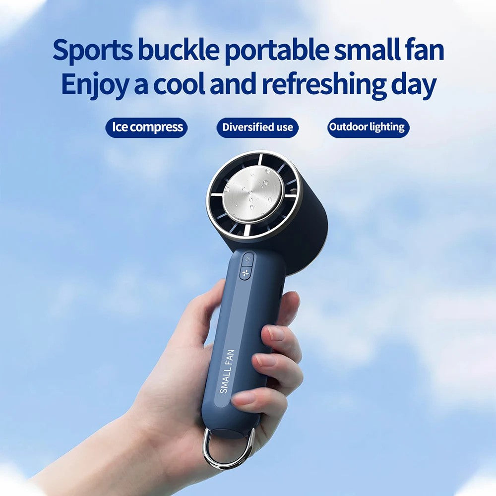 HX138 Outdoor Travel Camping Cold Compress 3 Speed Handheld Fan with Light