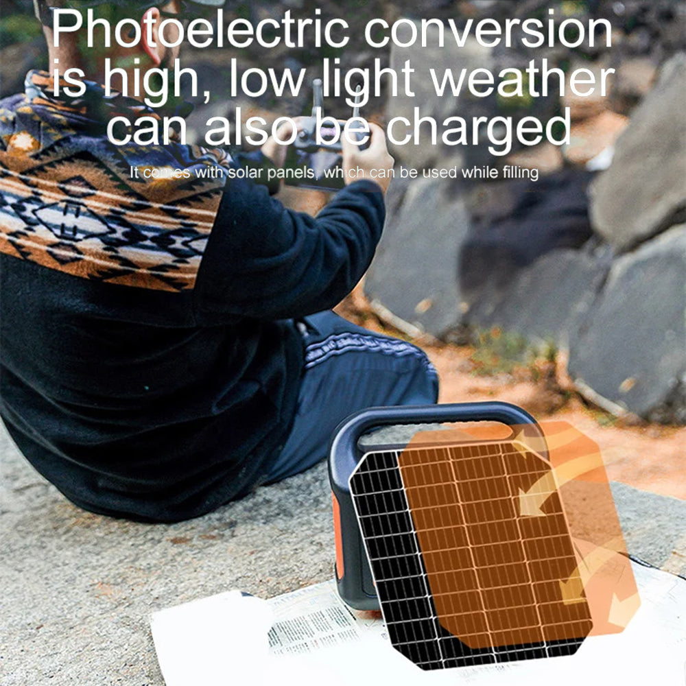x99 Solar USB Fan 5200mAh Power Bank Phone Charger with Light for Home Outdoor Camping