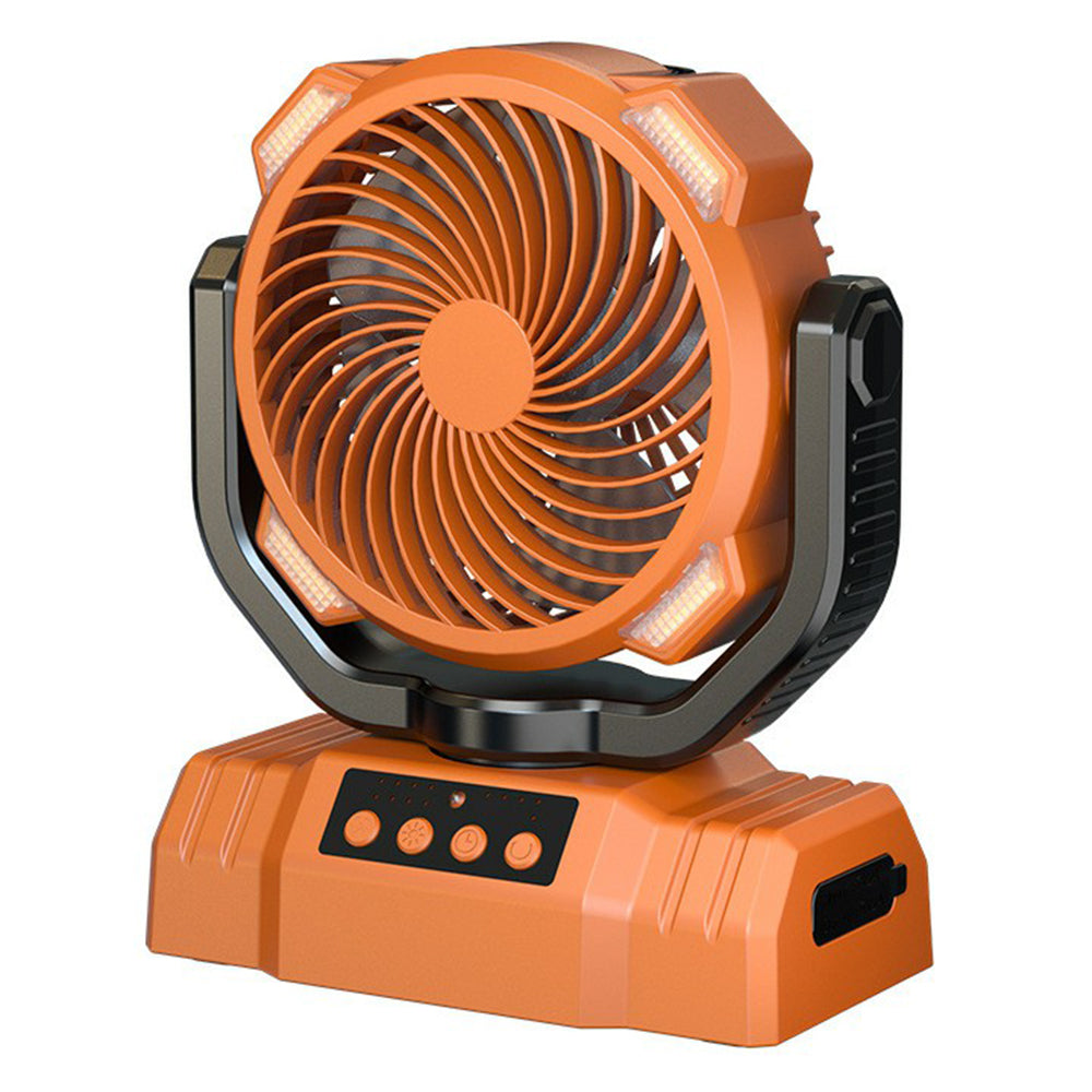 F8 Rechargeable Camping Home Desk Hanging Fan Charging Function Cooler with Light
