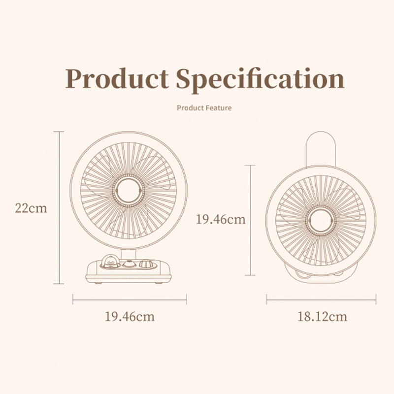 ICARER FAMILY Night Light Cartoon Animal Desktop Shaking Head Fan (USB Plug Type)