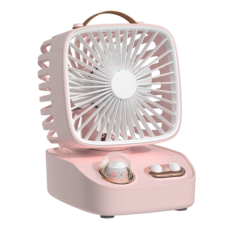 ICARER FAMILY Mini Desktop Fan Cartoon Animal Decor Summer Shake Head Cooling Fan