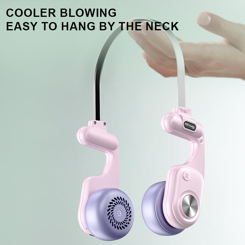 MF086 5 Speeds Adjustable Silent Summer Cooling Metal Neckband Hanging Fan