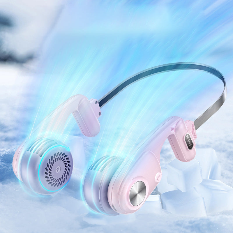 MF086 5 Speeds Adjustable Silent Summer Cooling Metal Neckband Hanging Fan