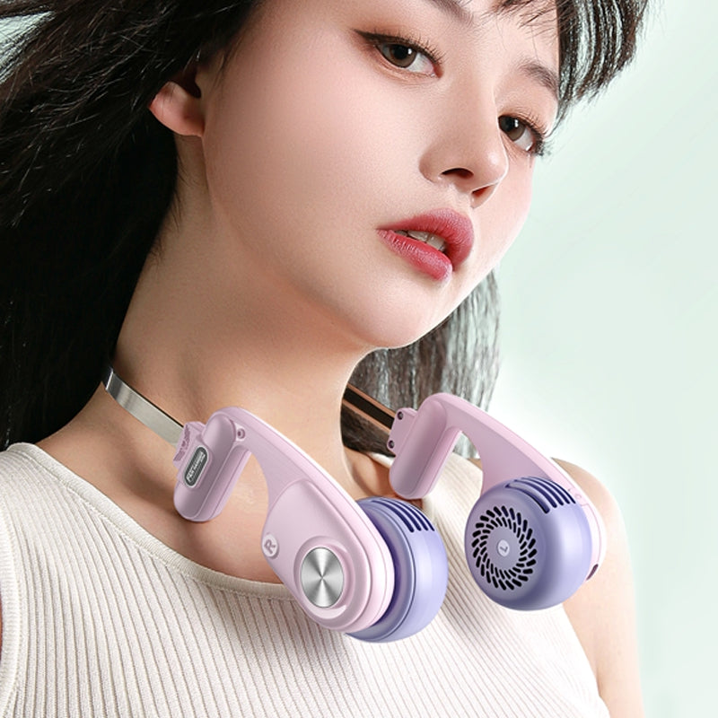 MF086 5 Speeds Adjustable Silent Summer Cooling Metal Neckband Hanging Fan