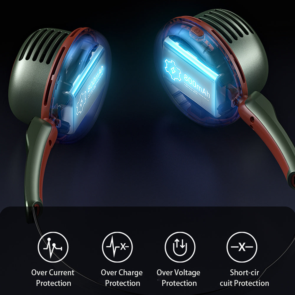 MF088 Rechargeable Hanging Neck Cooling Fan Portable 5 Wind Speeds Summer Fan