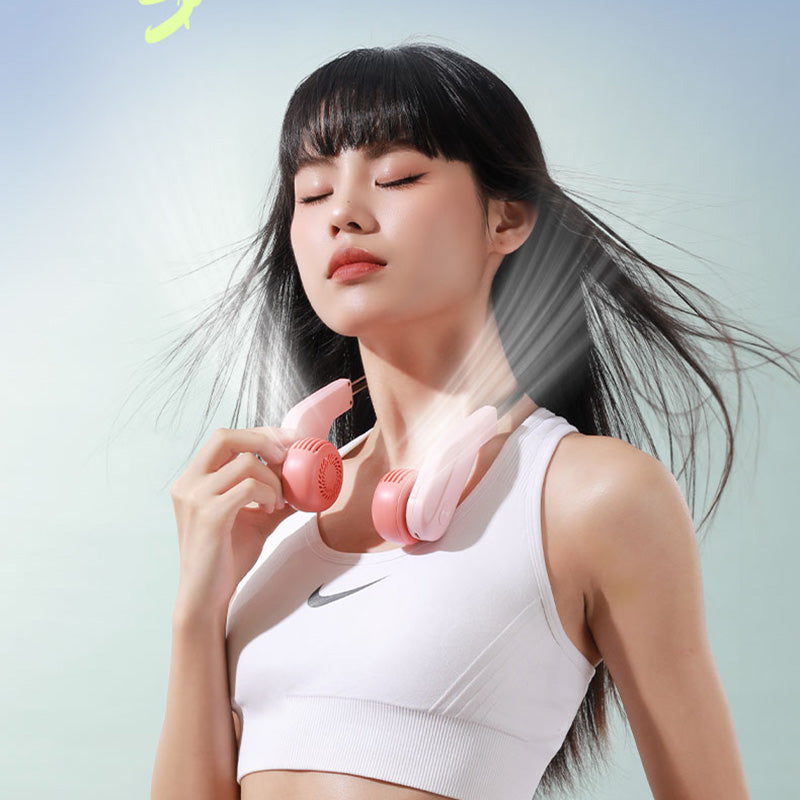 MF089 Summer Neck Hanging Fan 5 Speeds Brushless Motor Neckband Cooling Fan