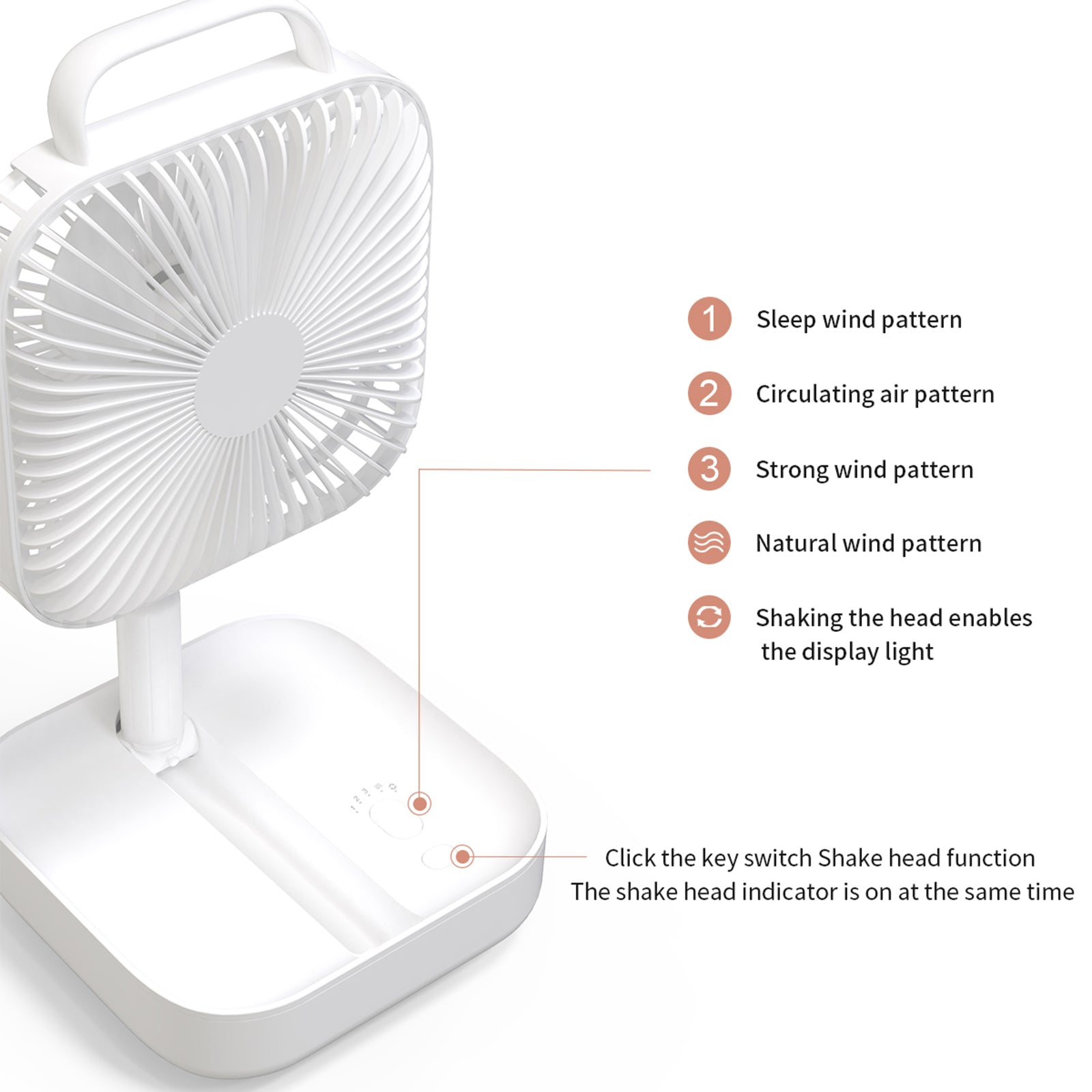 BENWIS HA-FDF Mini Desktop Fan Foldable Retractable Summer Cooling Fan
