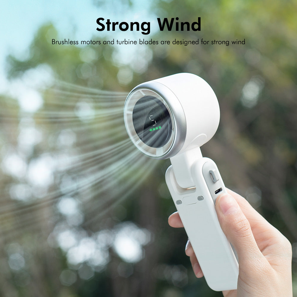 ENKAY HAT PRINCE Handheld Fan Foldable Turbo Fan with Digital Display 5 Wind Speed