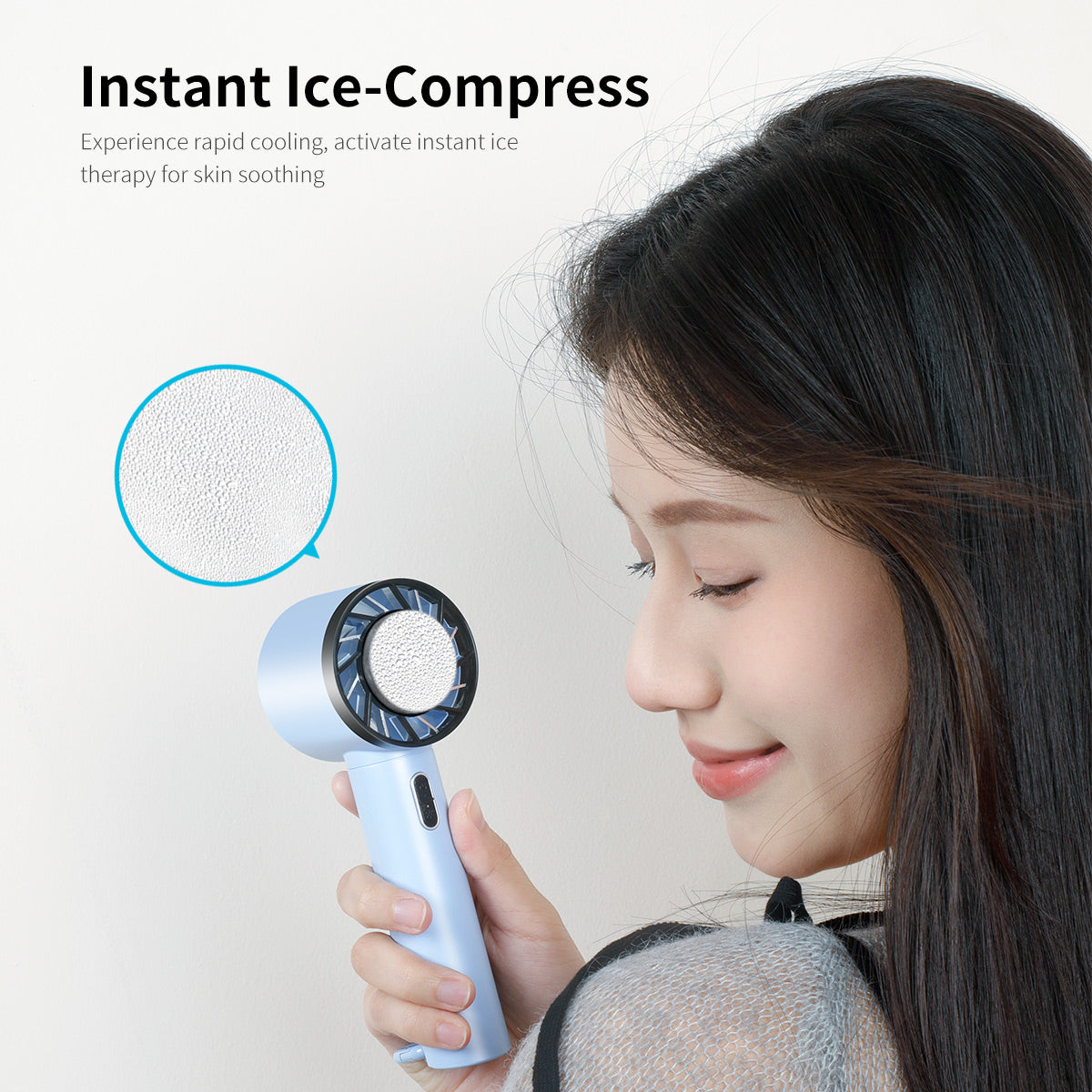 ENKAY HAT PRINCE Handheld Cold Compress Cooling Fan 3 Wind Speed Mute Tabletop Fan