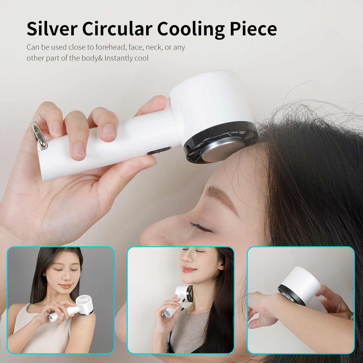ENKAY HAT PRINCE Handheld Cold Compress Cooling Fan 3 Wind Speed Mute Tabletop Fan