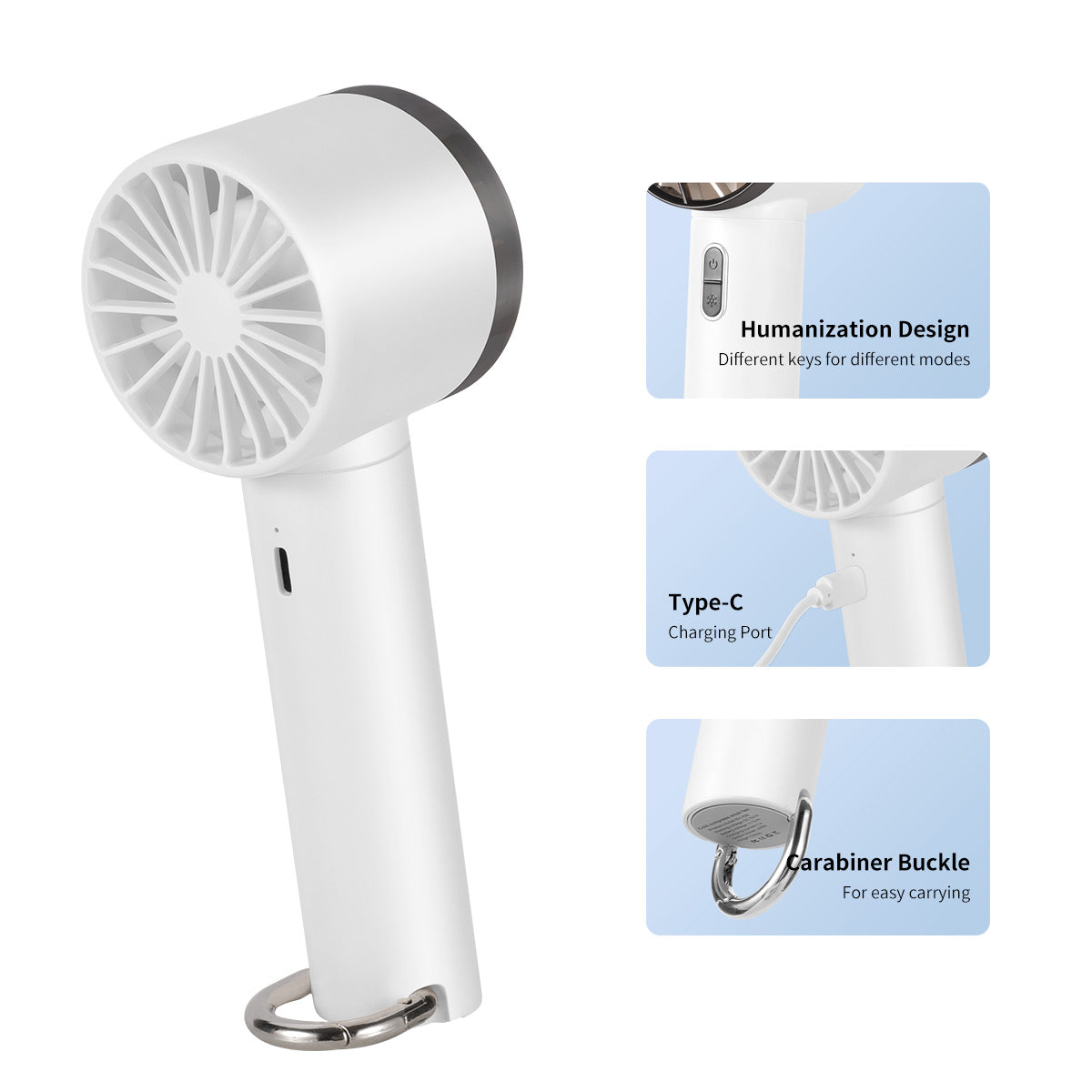 ENKAY HAT PRINCE Handheld Cold Compress Cooling Fan 3 Wind Speed Mute Tabletop Fan