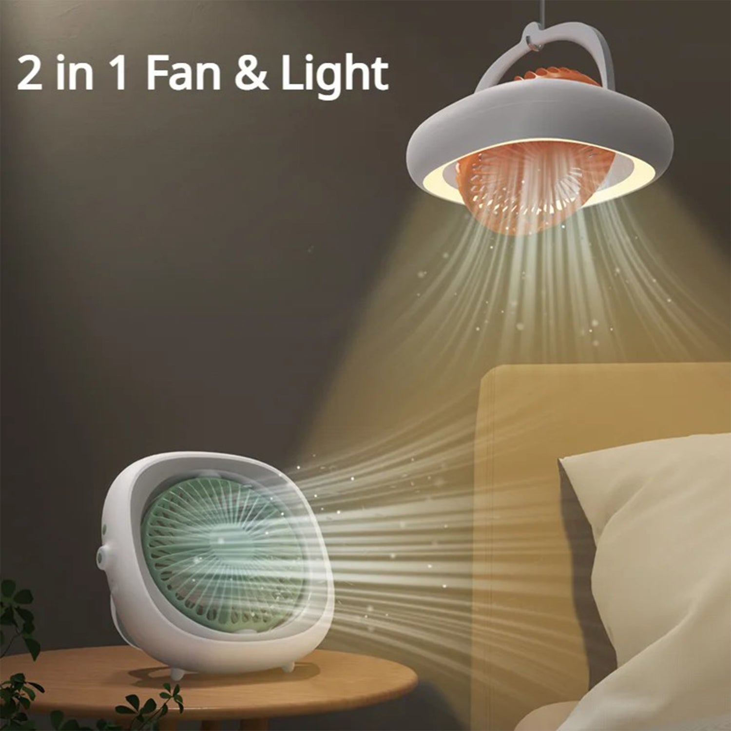 JP-ytds Foldable Table Desk USB Fan Air Circulator Hanging Fan with Light (CE)