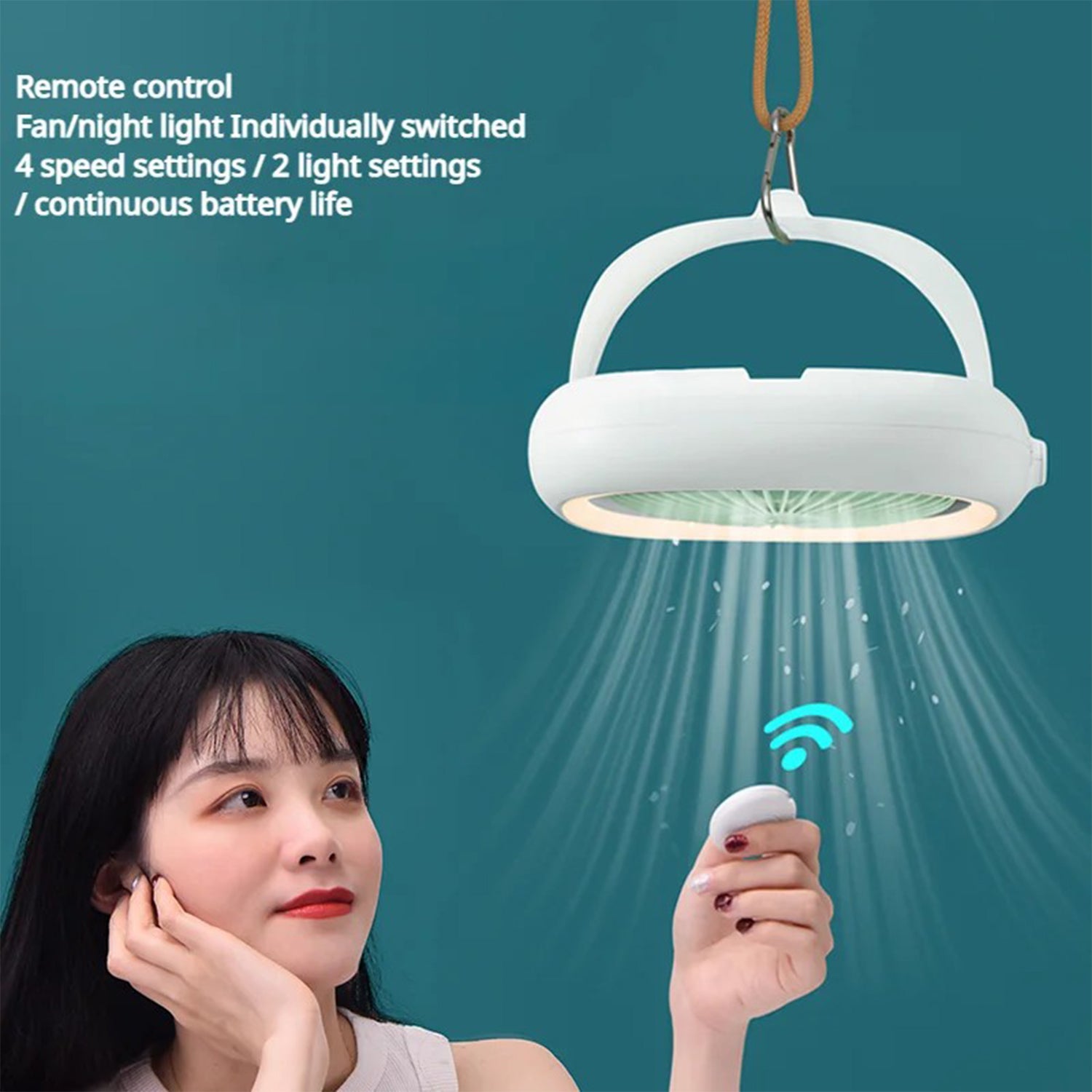 JP-ytds Foldable Table Desk USB Fan Air Circulator Hanging Fan with Light (CE)