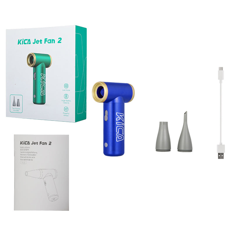 KICA Jet Fan 2 Electric Air Blower 101000RPM Handheld Air Duster for House Cleaning, Hair Drying