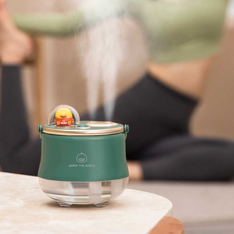 ICARER FAMILY Dual Spray Outlet Portable Humidifier Built-in 1200mAh Battery Desktop Mist Diffuser