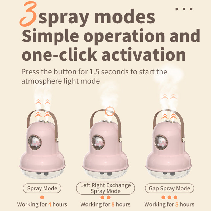 ICARER FAMILY IF-JS01 Cartoon Design Dual Spray Outlet Humidifier Rechargeable Desktop Mist Diffuser