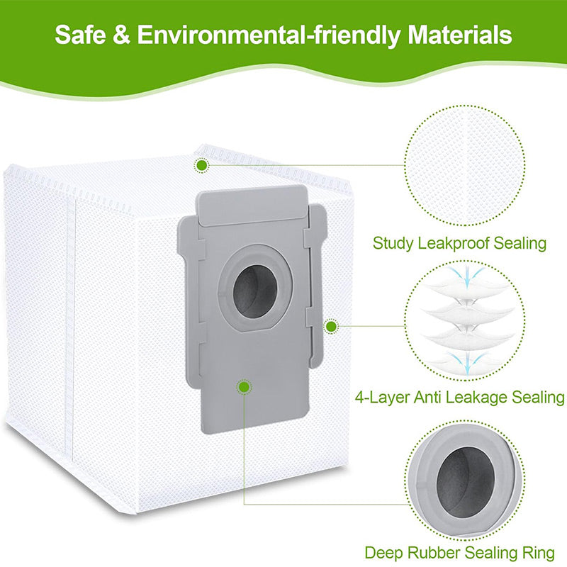 JUNSUNMAY 9Pcs For iRobot Roomba i3 / i4 / i6 / i7 / i8 / E5 / E6 Main Brush Side Brush Filter Vacuum Bag Set