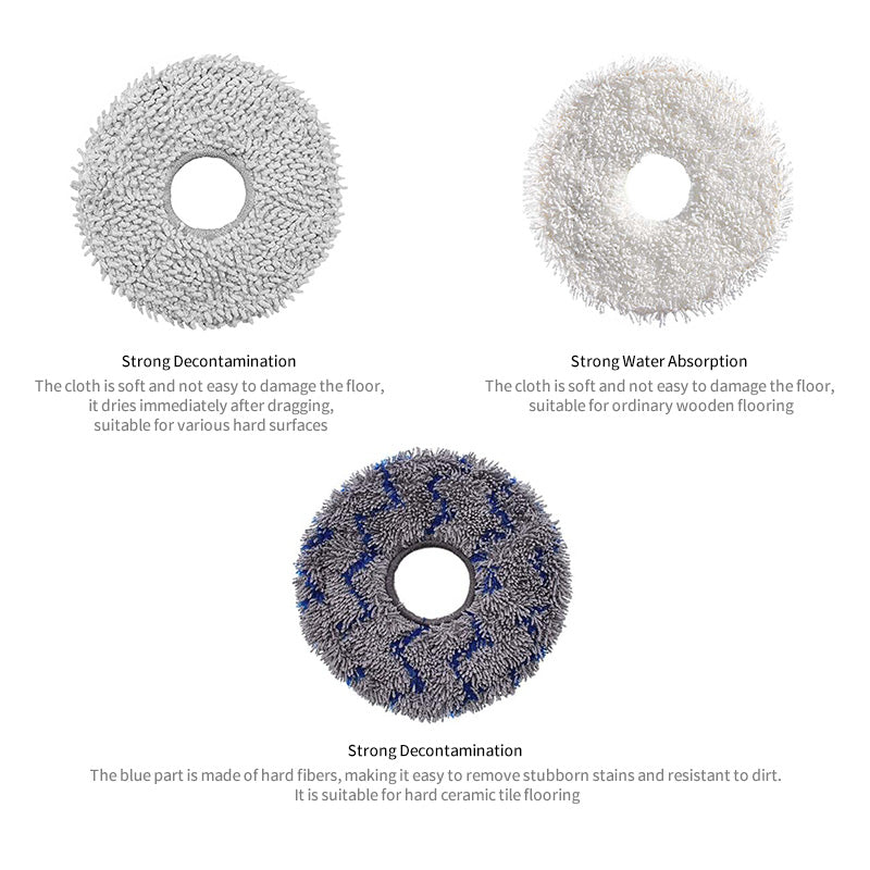 JUNSUNMAY 4Pcs Vacuum Cleaner Mop Pad for ECOVACS X1 Turbo / X1 Omni / X2 Omni / T10 Turbo / T10 Omni / T20 / T20 Omni